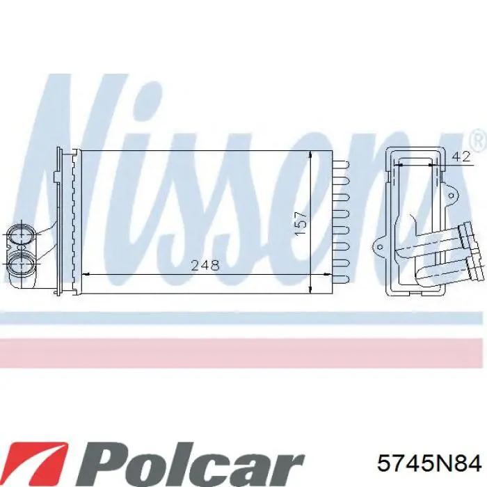 Радиатор печки 5745N84 Polcar