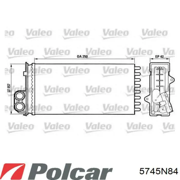 5745N84 Polcar Радиатор отопителя салона