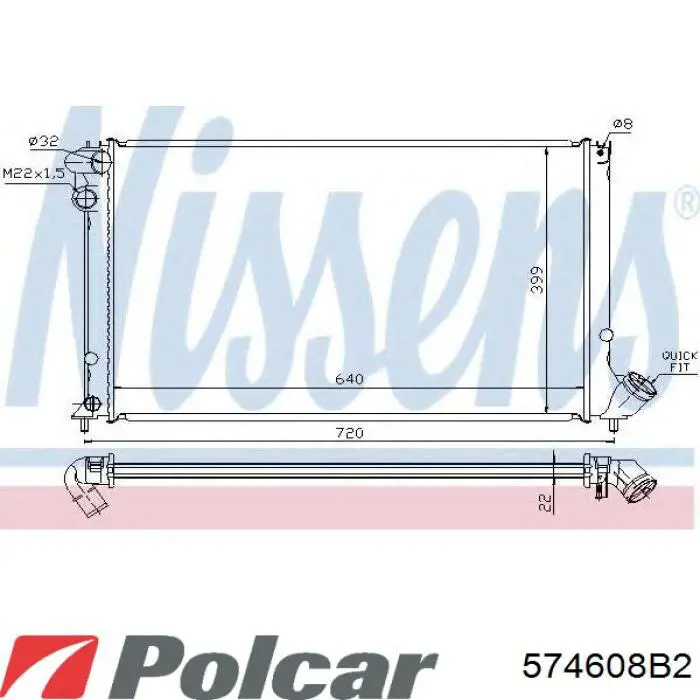 Радиатор 574608B2 Polcar