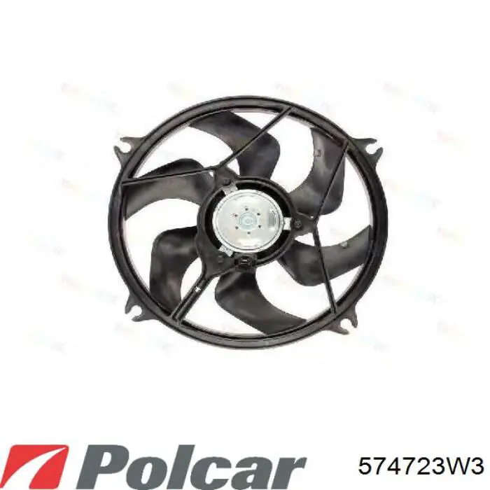 574723W3 Polcar электровентилятор охлаждения в сборе (мотор+крыльчатка)