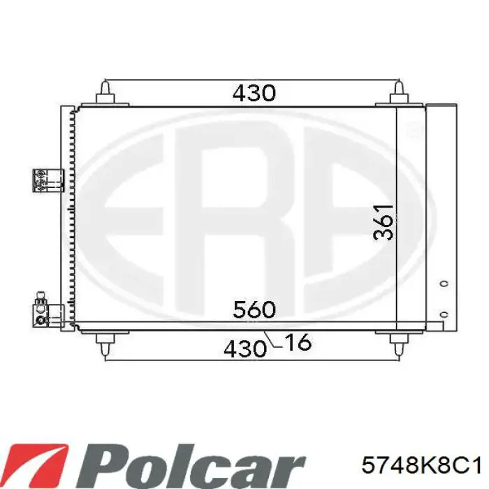 Condensador aire acondicionado 5748K8C1 Polcar