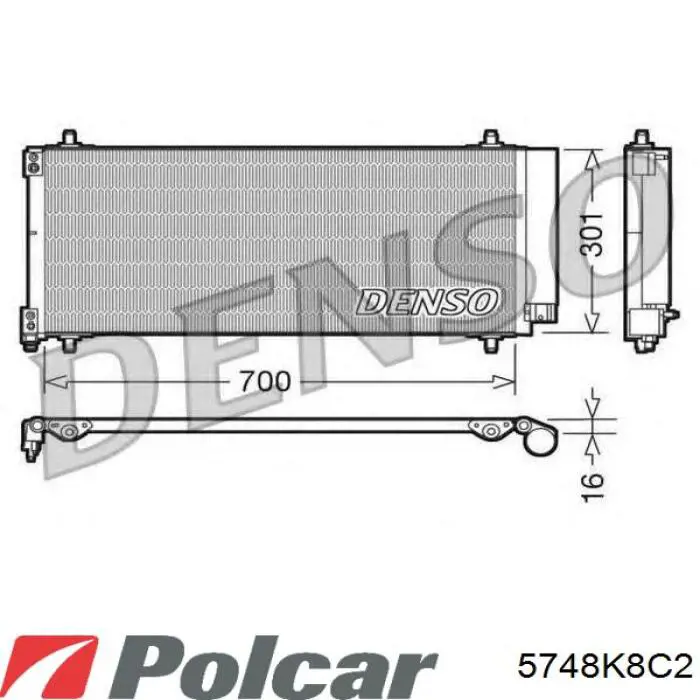 Конденсатор кондиционера Peugeot/Citroen 8762270A цена, от 117.58 USD