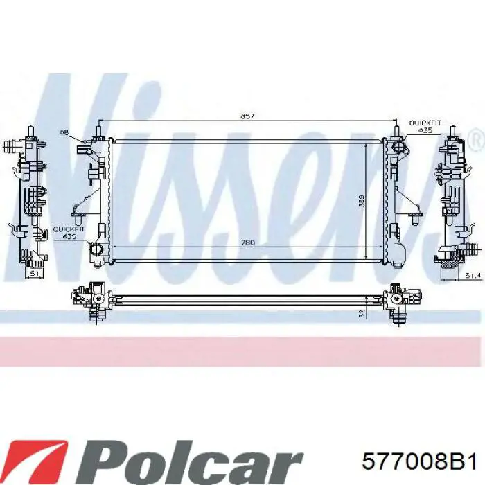577008B1 Polcar Радиатор основной