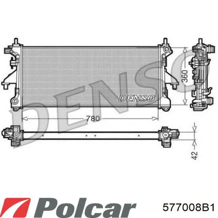 Радиатор 577008B1 Polcar