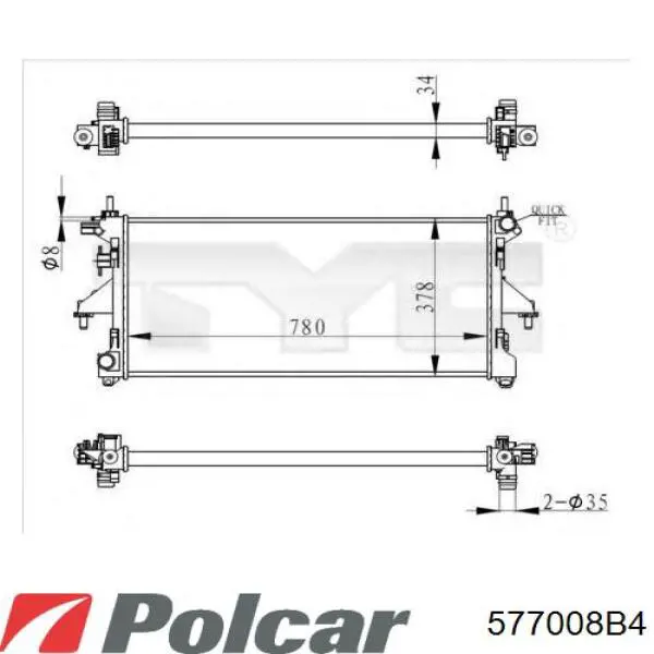 577008B4 Polcar Радиатор основной