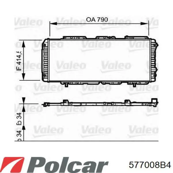 Радиатор охлаждения двигателя Polcar 577008B4 цена, от 55.45 USD