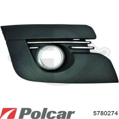 Заглушка (решетка) противотуманных фар бампера переднего правая 5780274 Polcar