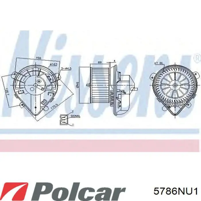 Motor eléctrico, ventilador habitáculo 5786NU1 Polcar