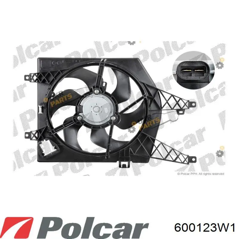 600123W1 Polcar электровентилятор охлаждения в сборе (мотор+крыльчатка)