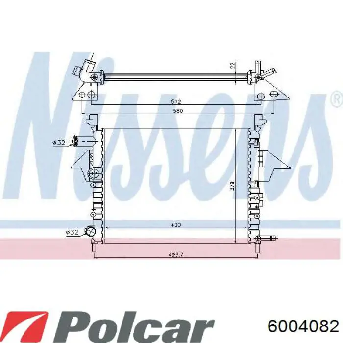 Радиатор охлаждения двигателя Polcar 6004082 цена, от 52.59 USD