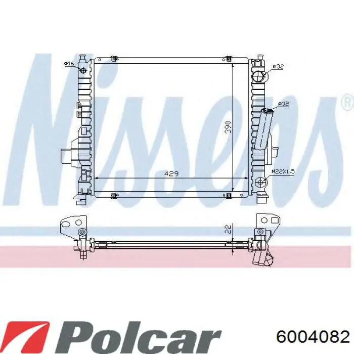 Купить 6004082 Polcar Радиатор водяной