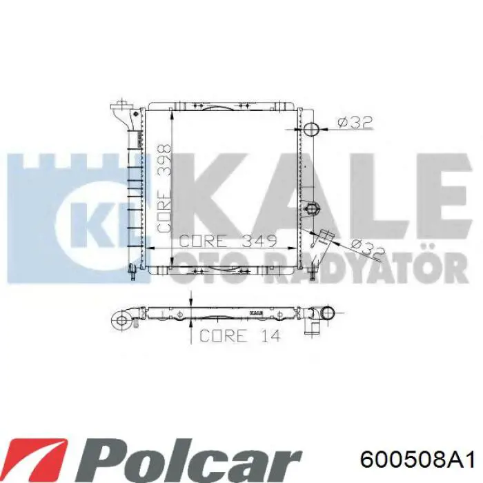 600508A1 Polcar Радиатор основной