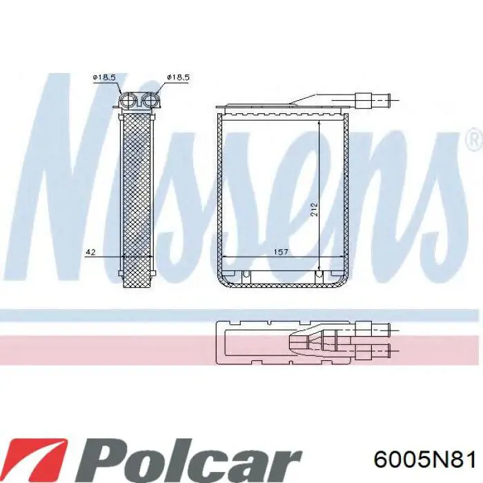 Radiador de calefacción 6005N81 Polcar