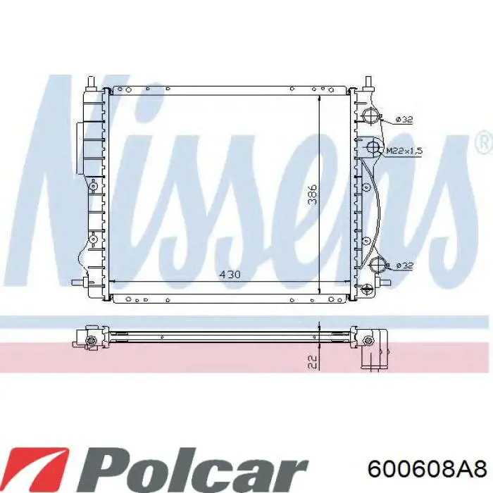 Радиатор 600608A8 Polcar