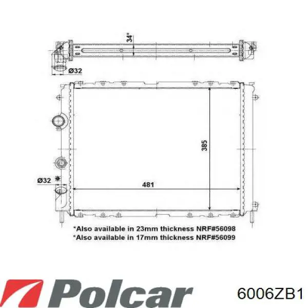 Купить 6006ZB1 Polcar Водяной бачок системы охлаждения