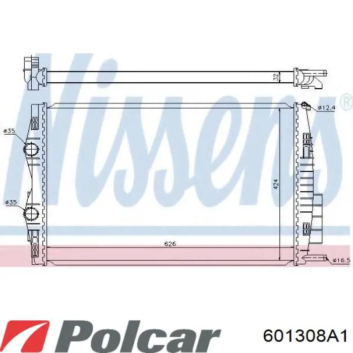 Радиатор 601308A1 Polcar