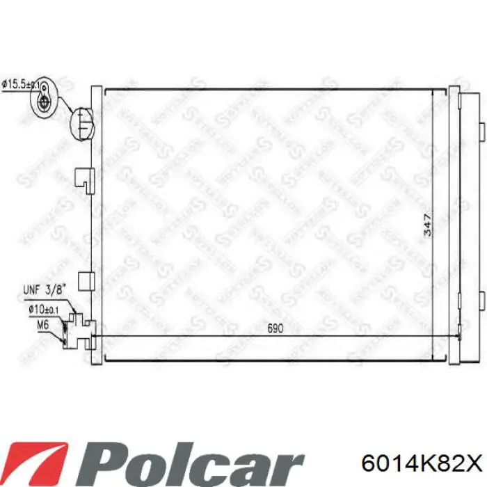 6014K82X Polcar радиатор кондиционера