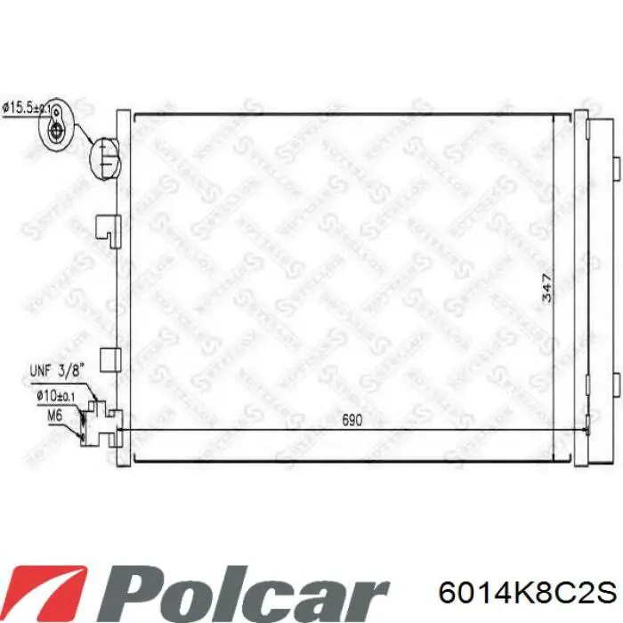 Конденсатор кондиционера Polcar 6014K8C2S цена, от 64.69 USD