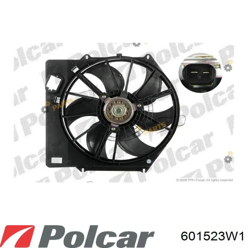 601523W1 Polcar электровентилятор охлаждения в сборе (мотор+крыльчатка)