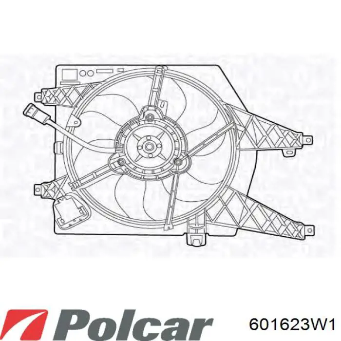 Электровентилятор охлаждения в сборе Polcar 601623W1 цена, от 50.79 USD