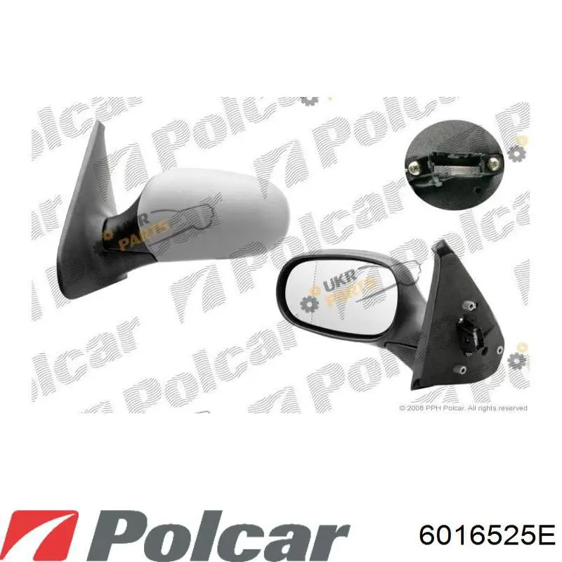 Правое боковое зеркало 6016525E Polcar