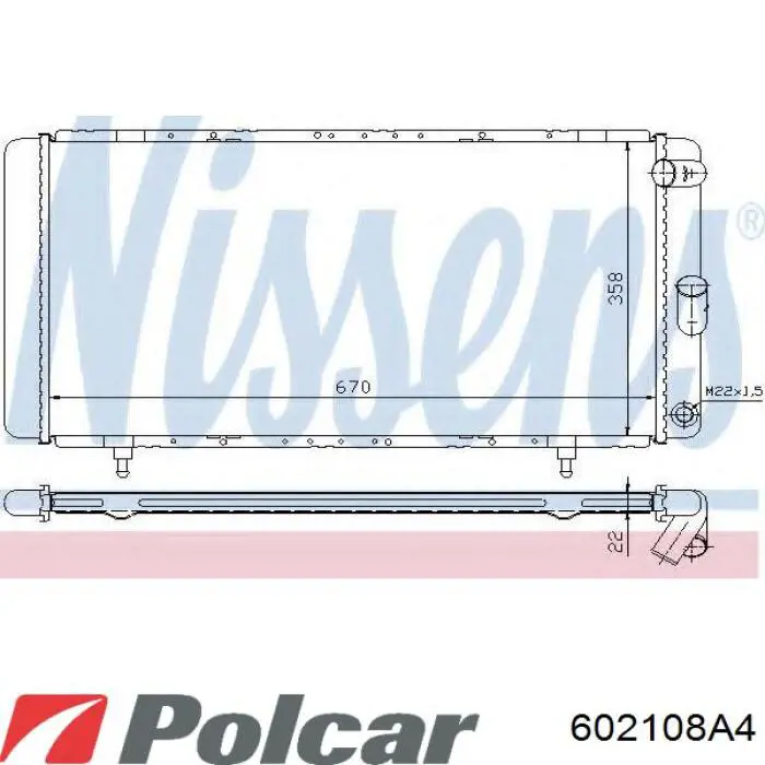 Радиатор 602108A4 Polcar