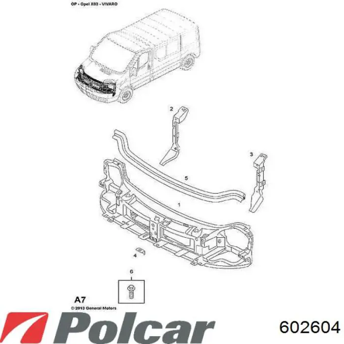 Suporte do radiador montado (painel de montagem de fixação das luzes) Polcar 602604 preço, a partir de 202,70 USD