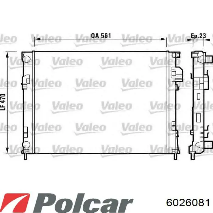 Купить 6026081 Polcar Радиатор водяной