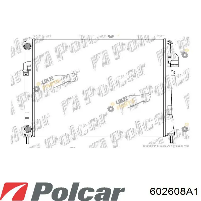 Радиатор охлаждения двигателя Polcar 602608A1 цена, от 43.92 USD