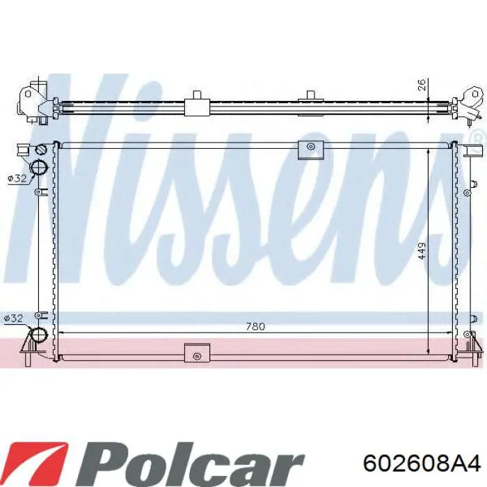 602608A4 Polcar Радиатор основной