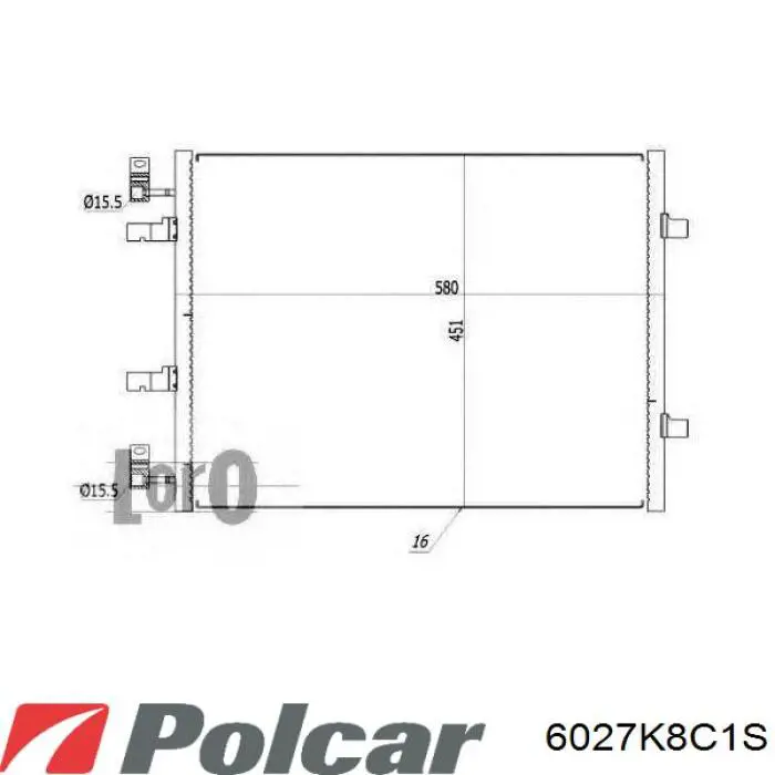 6027K8C1S Polcar радиатор кондиционера