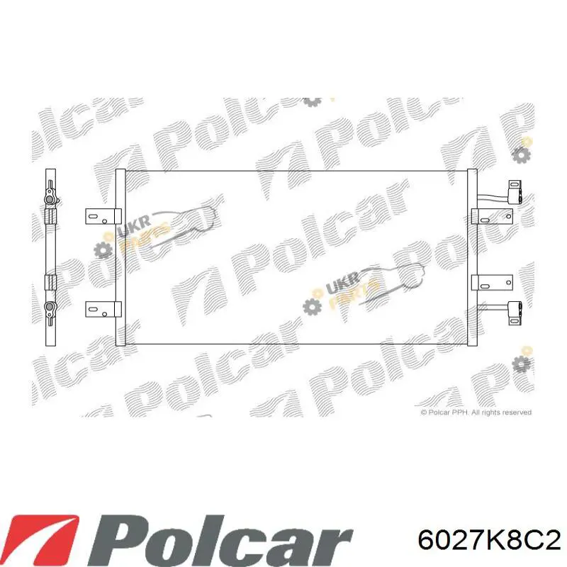 Конденсатор кондиционера Polcar 6027K8C2 цена, от 60.99 USD