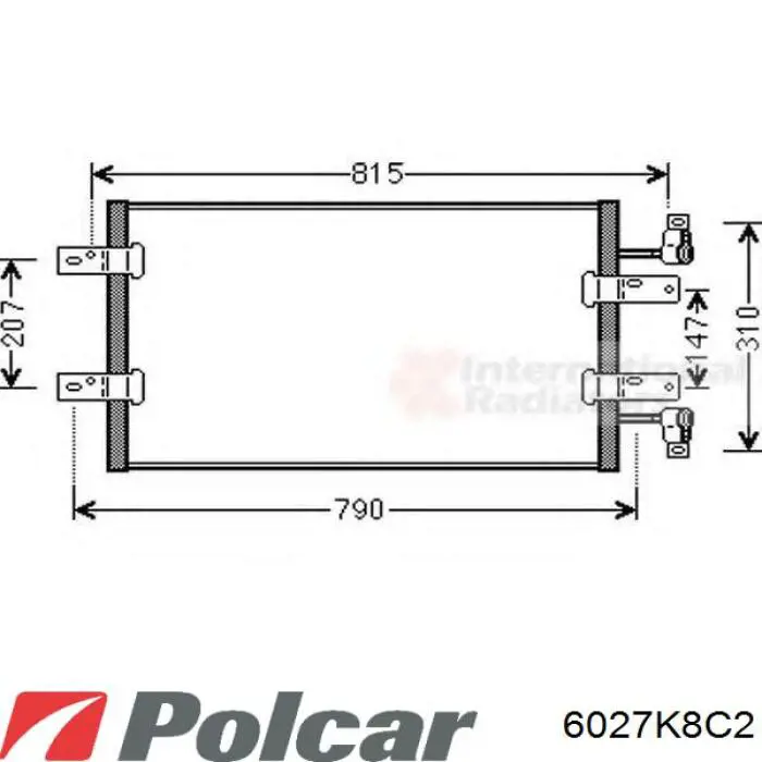 Радиатор кондиционера 6027K8C2 Polcar