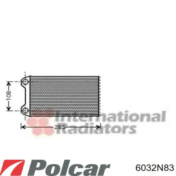 Радиатор печки (отопителя) Polcar 6032N83 цена, от 27.28 USD