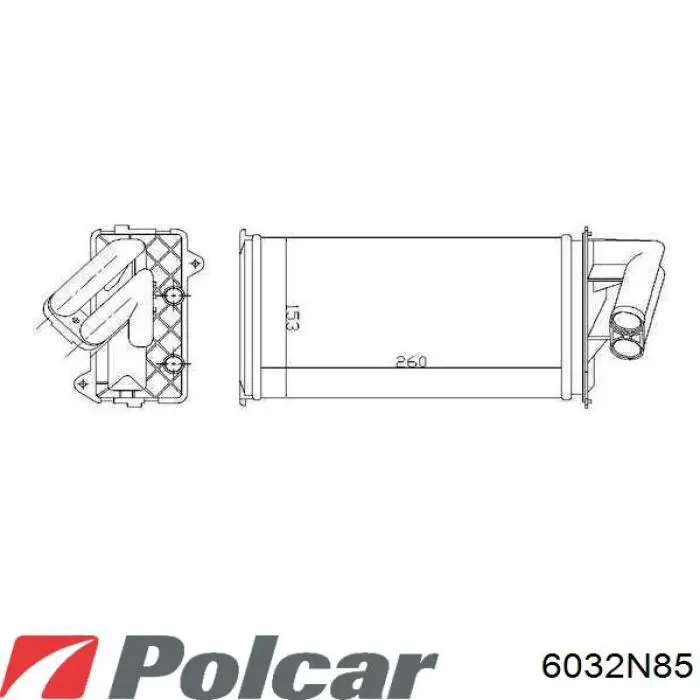 Купить 6032N85 Polcar Радиатор печки