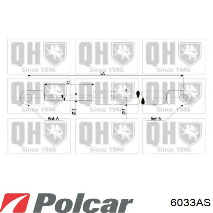 Купить 6033AS Polcar Амортизатор под капот
