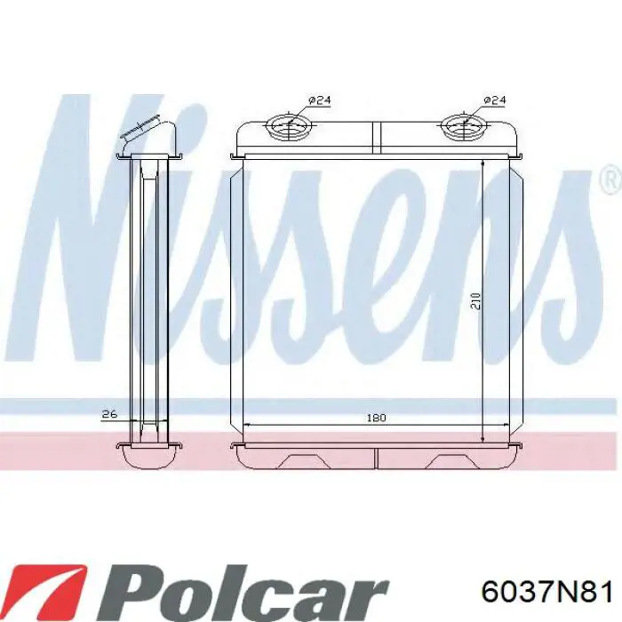 6037N81 Polcar Радиатор отопителя салона