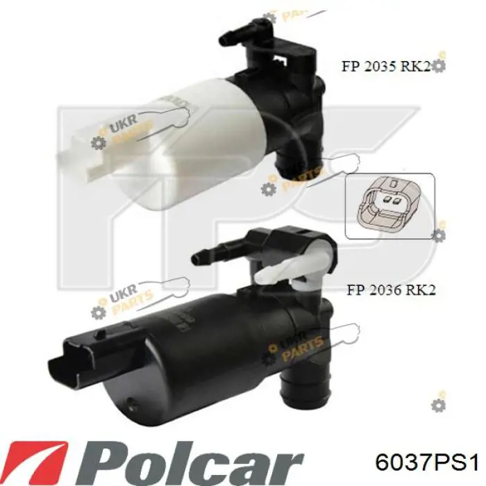 6037PS1 Polcar насос-мотор омывателя стекла переднего