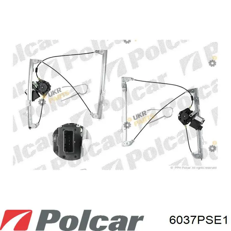 6037PSE1 Polcar механизм стеклоподъемника двери передней левой