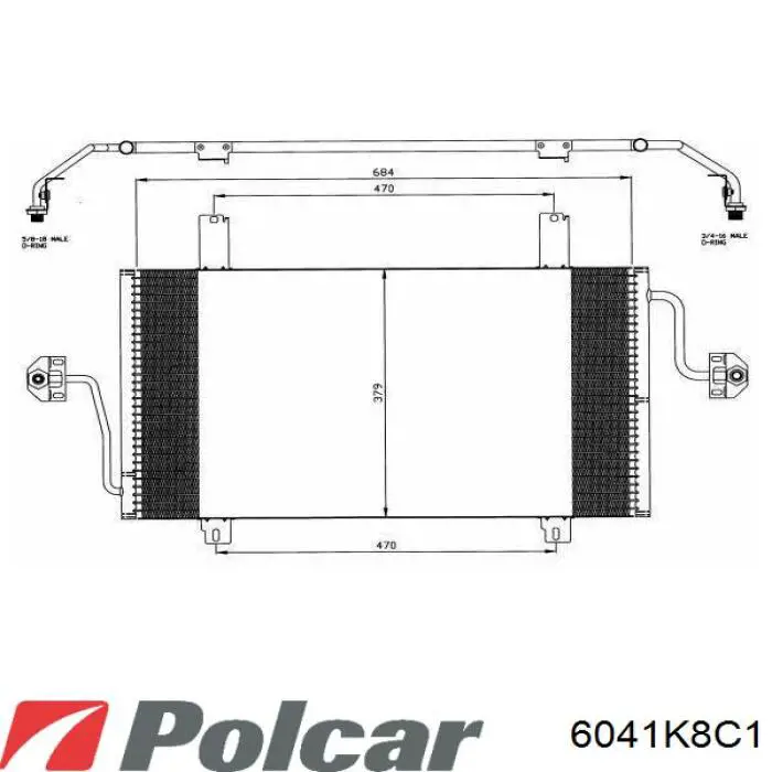 Радиатор кондиционера 6041K8C1 Polcar