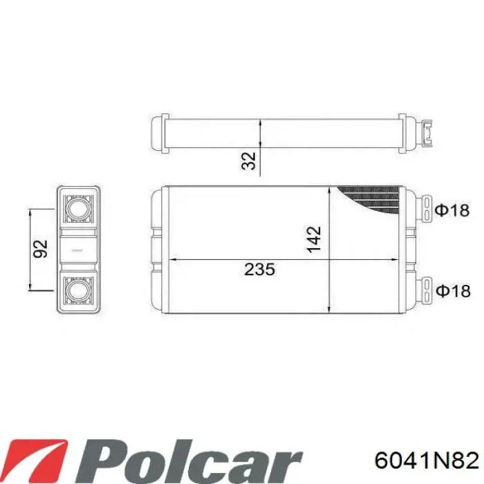 6041N82 Polcar радиатор печки