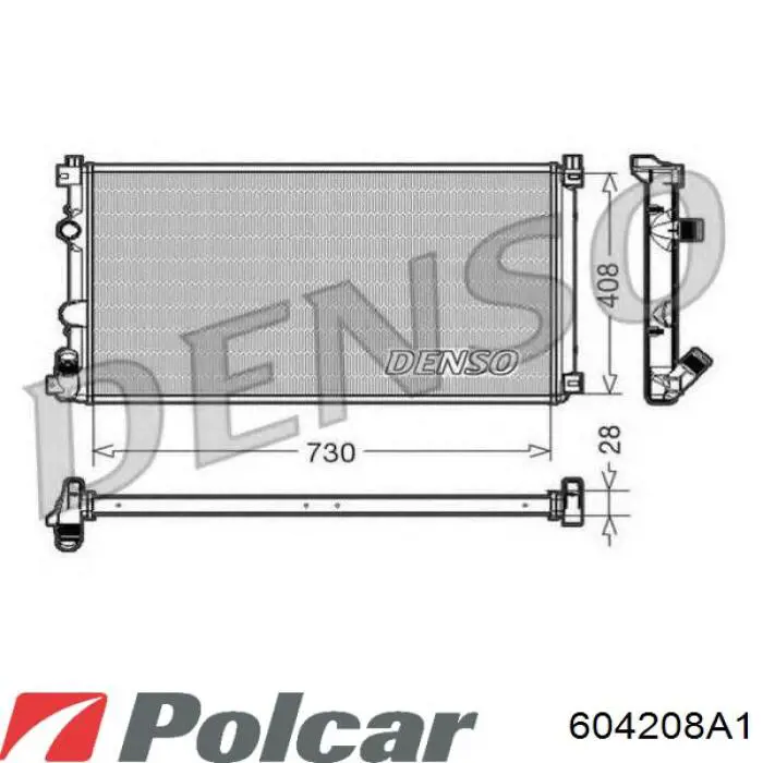 Купить 604208A1 Polcar Радиатор водяной