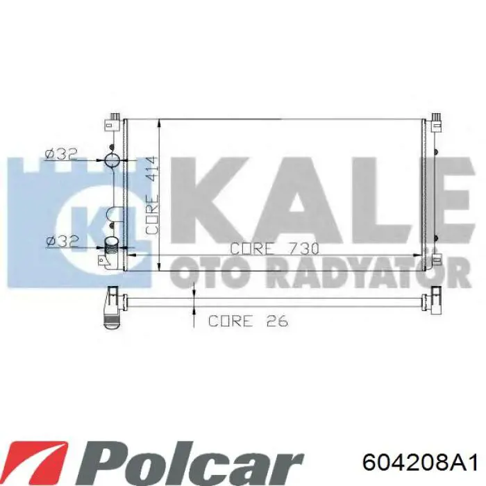 Радиатор 604208A1 Polcar