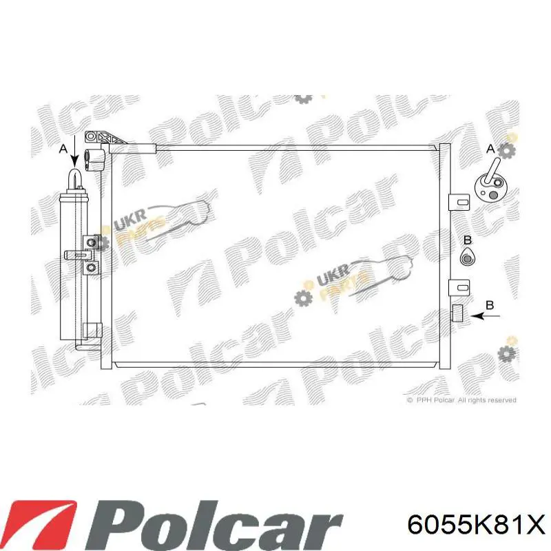 Конденсатор кондиционера Polcar 6055K81X цена, от 97.46 USD