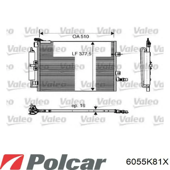Купить 6055K81X Polcar Радиатор системы охлаждения кондиционера