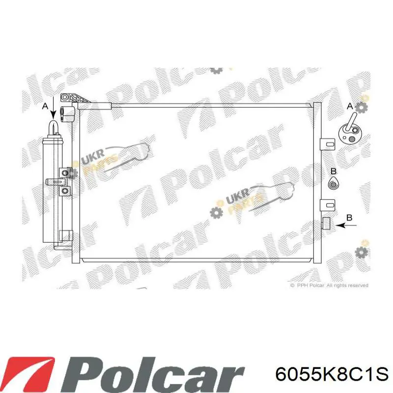 Радиатор кондиционера 6055K8C1S Polcar