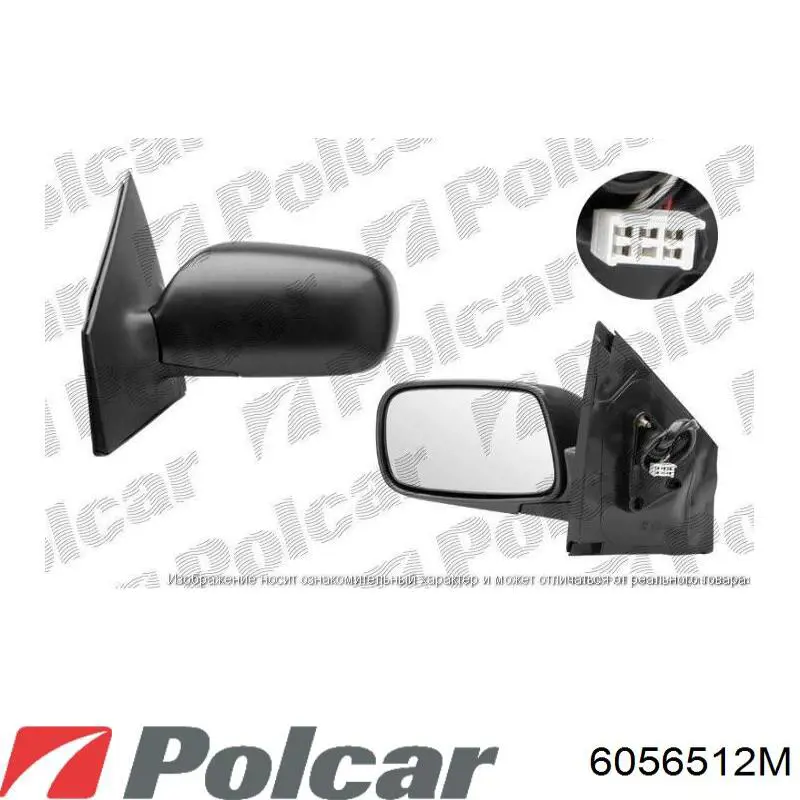 Левое боковое зеркало 6056512M Polcar