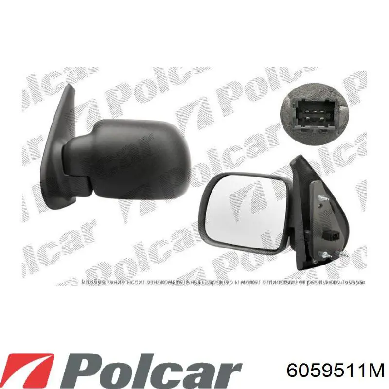 6059511M Polcar накладка (крышка зеркала заднего вида левая)