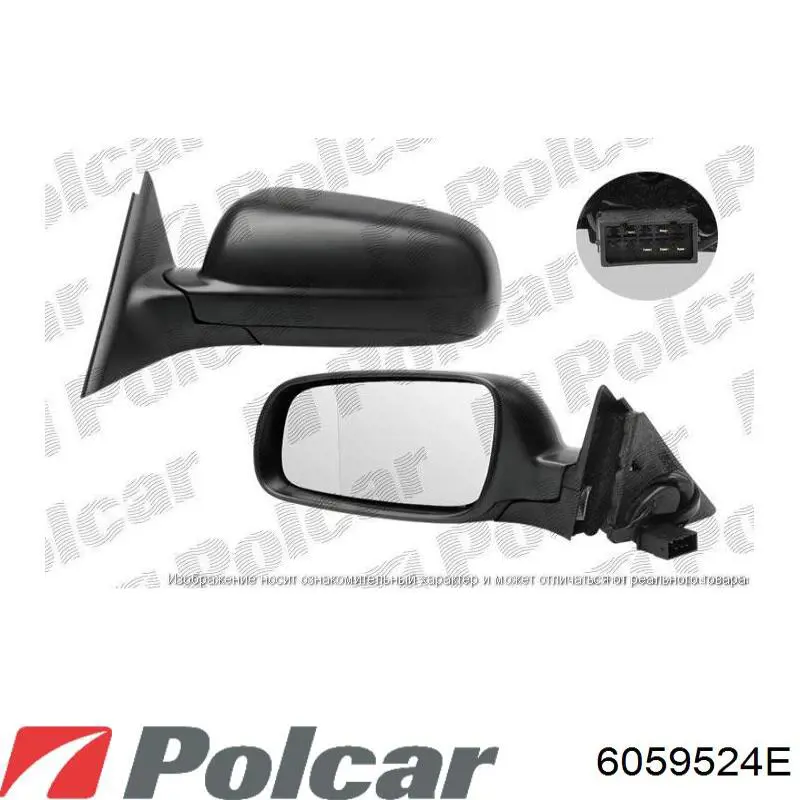 Купить 6059524E Polcar Накладка/крышка зеркала заднего вида, правая