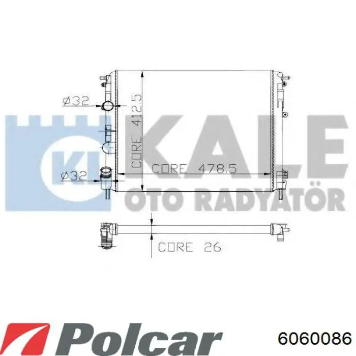 Купить 6060086 Polcar Радиатор водяной